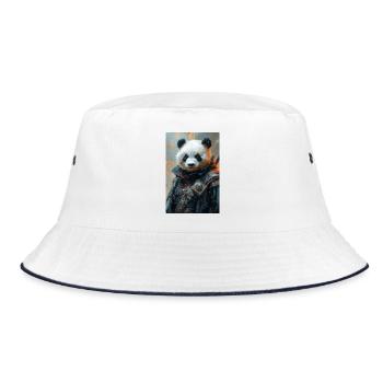 Illustration of a humanoid panda - Bob - blanc/marine - Devant