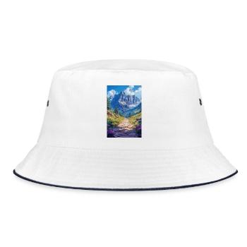 Illustration of a Mountain Landscape  - Bob - blanc/marine - Devant