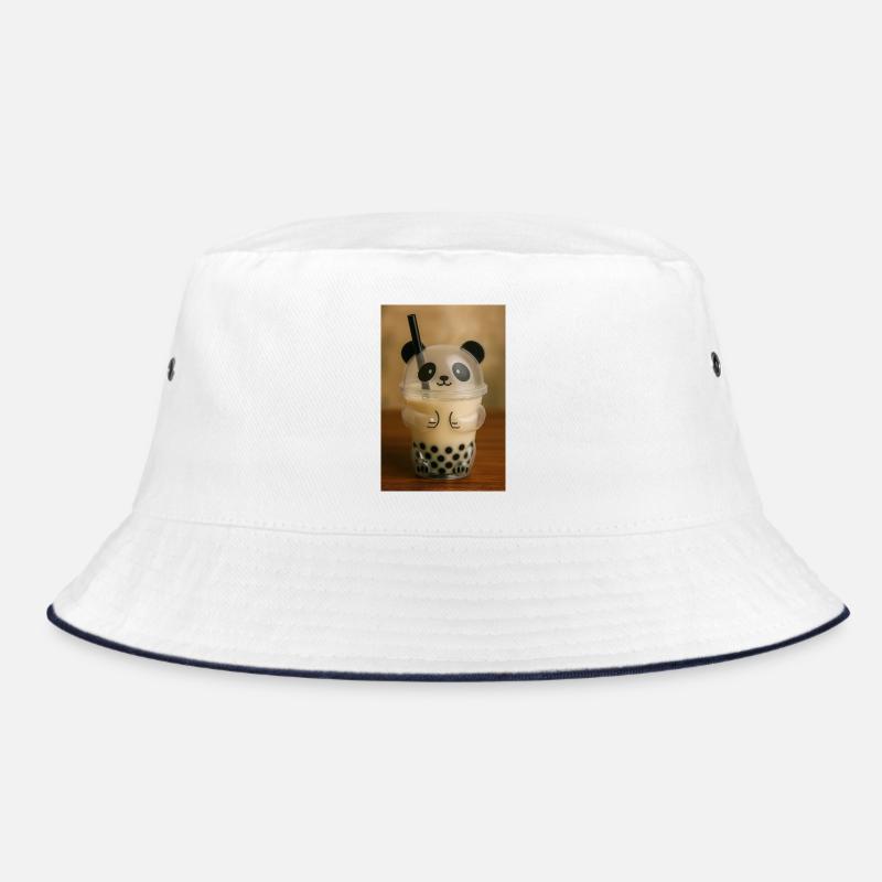 Panda Bubble Tea Cup Grafik Bucket Hat