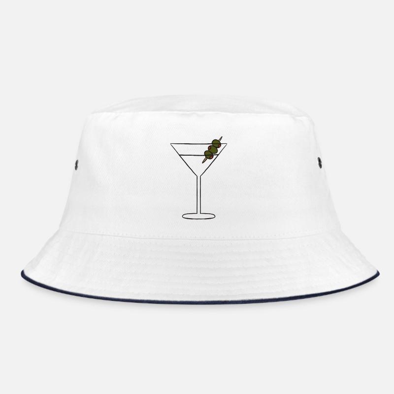 Martini-Silhouette am Olivenspieß Bucket Hat