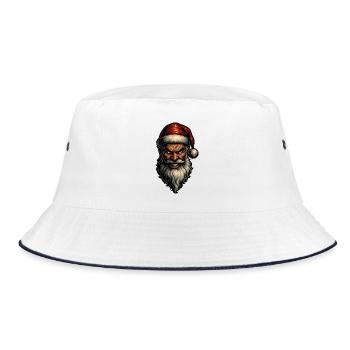 Düsterer Weihnachtsmann Fratze - Bucket Hat - Weiß/Navy - Vorne