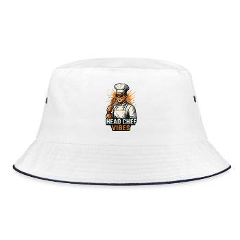 Head Chef Vibes – Chemise de chef cool - Bob - blanc/marine - Devant
