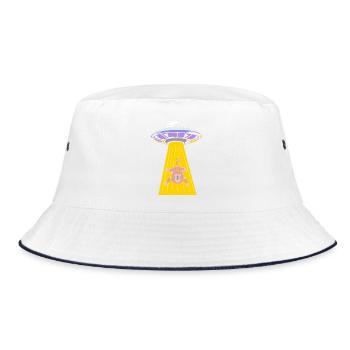Baboon Primate Monkey Monkey Baboon - Bucket Hat - white/navy - Front