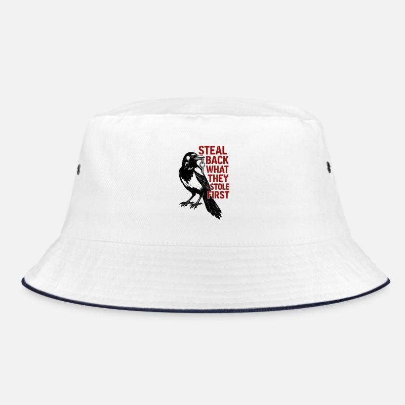 Magpie with Key Slogan Bucket Hat
