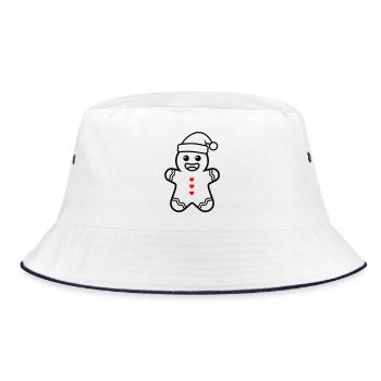 Sweet Gingerbread Man | Christmas with heart - Bucket Hat - white/navy - Front