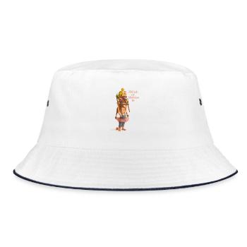 WEIL ICH EIN MÄDCHEN BIN  - Bucket Hat - Weiß/Navy - Vorne