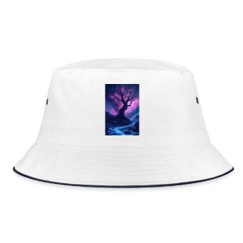 Dark fantasy illustration - Bucket Hat - white/navy - Front