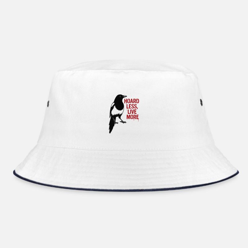 Elster Graffiti Hoard Less Live More - Bucket Hat - Weiß/Navy