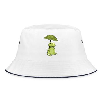 Grenouille verte sous parapluie - Bob - blanc/marine - Devant