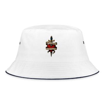 Vintage Love Poison Dagger Heart - Bucket Hat - white/navy - Front