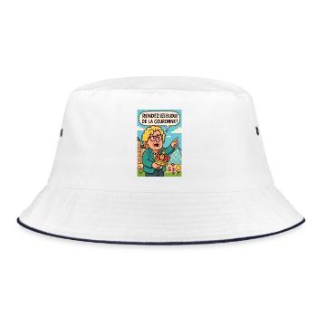 Bringen Sie die Kronjuwelen in den Louvre zurück - Bucket Hat - Weiß/Navy - Vorne