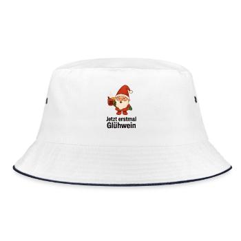Mulled wine gnome - Bucket Hat - white/navy - Front