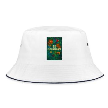 Be future-proof - Bucket Hat - white/navy - Front