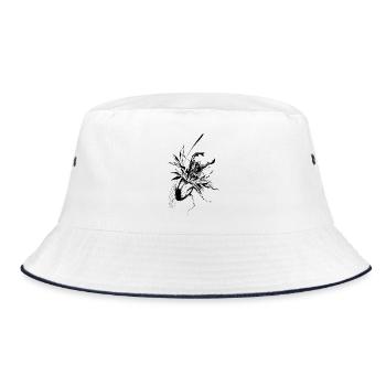 Zwischen Natur und Leben - der Hirschkäfer erwacht - Bucket Hat - Weiß/Navy - Vorne