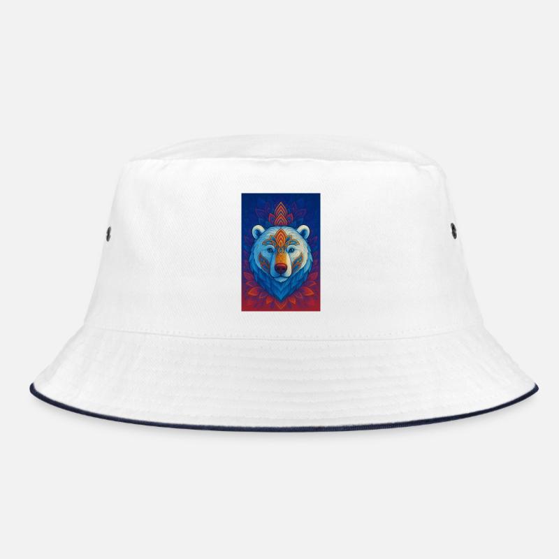 Mandala de l’Ours Bleu - Bob - blanc/marine