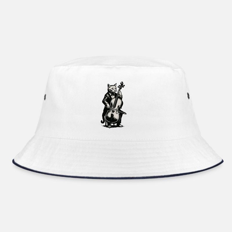 Katzencellist im Smoking Bucket Hat