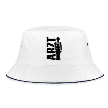 Arzt Doktor - Bucket Hat - Weiß/Navy - Vorne