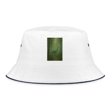 Nebelwald Dino im Urwald - Bucket Hat - Weiß/Navy - Vorne