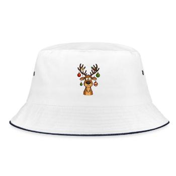 Deer Rudolph Merry Christmas sweet - Bucket Hat - white/navy - Front