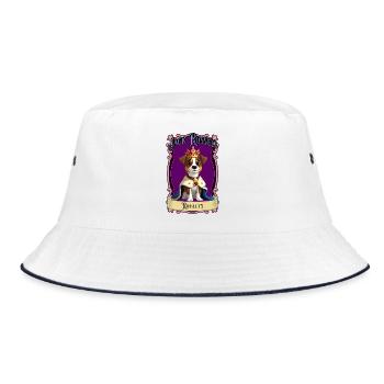 Royal Jack Russell Crowned Portrait - Bucket Hat - white/navy - Front