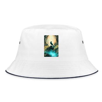 Forest Crow Fantasy - Bucket Hat - white/navy - Front