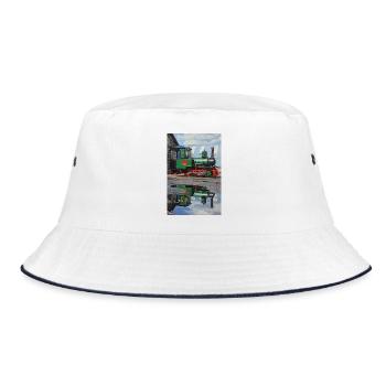 Steam Locomotive Reflection - Bucket Hat - white/navy - Front