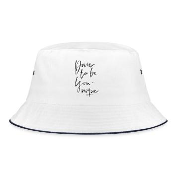 Dare to be younique - Bucket Hat - white/navy - Front