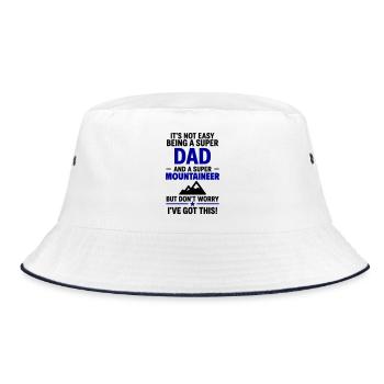 Heart + Mountaineering – Super Papa Mountaineer - Bucket Hat - white/navy - Front