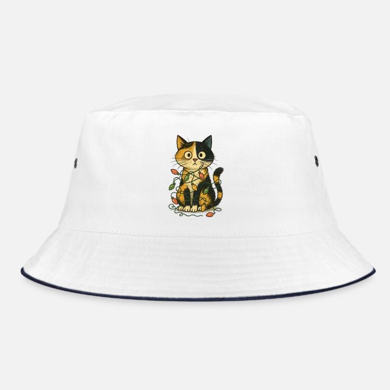 Katze in der Weihnachtsbeleuchtung Bucket Hat