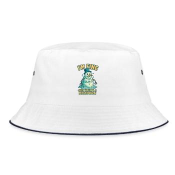 I'm fine snowman - Bucket Hat - white/navy - Front