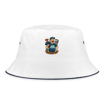 Rohrreiniger Hero Wir Machen Frei - Bucket Hat - white/navy - Front
