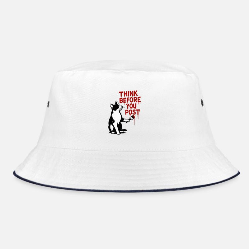 Think before you post Cat Bucket Hat