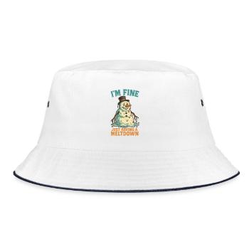Melting Snowman I'm fine - Bucket Hat - white/navy - Front