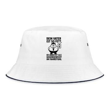 father fat joke obese - Bucket Hat - white/navy - Front