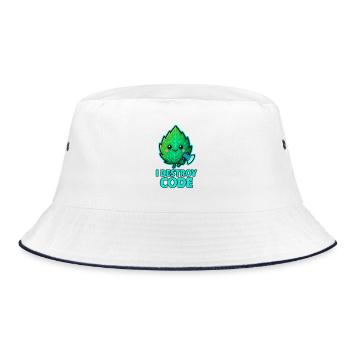 Green Leaf Code Warrior - Bucket Hat - white/navy - Front