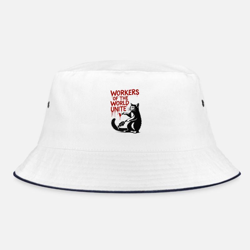 Katze und rote Typografie Bucket Hat