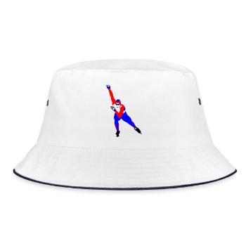 speed skating - Bucket Hat - white/navy - Front