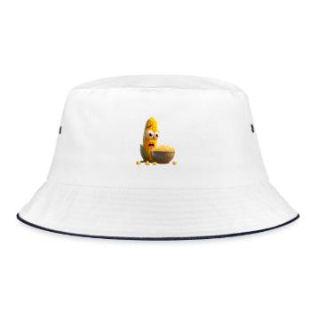 Corn on the cob upset - Bucket Hat - white/navy - Front