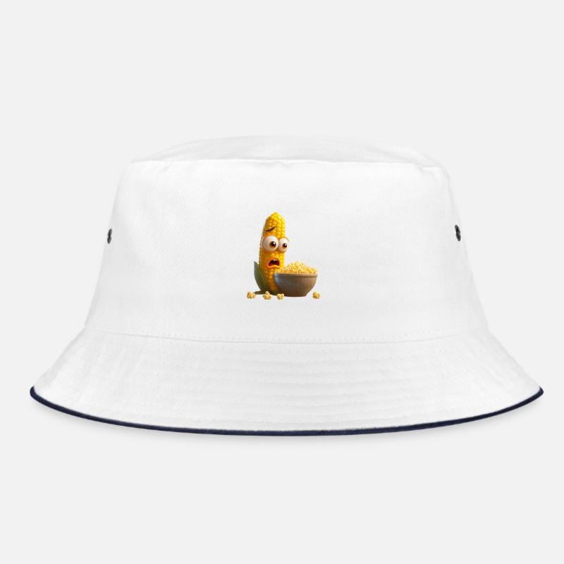 Corn on the cob upset - Bucket Hat - white/navy