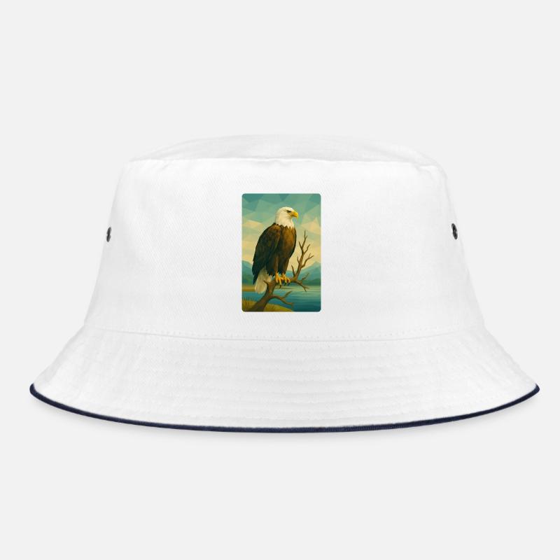 Polynature Weißkopfseeadler - Bucket Hat - Weiß/Navy