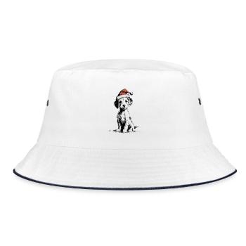 Santa Hündchen - Bucket Hat - Weiß/Navy - Vorne