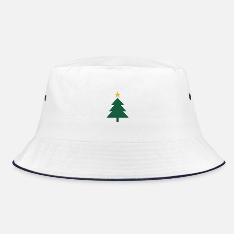 Minimal Christmas tree with star Bucket Hat