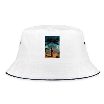 Red Robe Seer Over Neon City Ridge - Bucket Hat - white/navy - Front