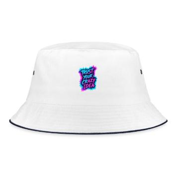 Trust Your Crazy Idea Neon - Bucket Hat - white/navy - Front