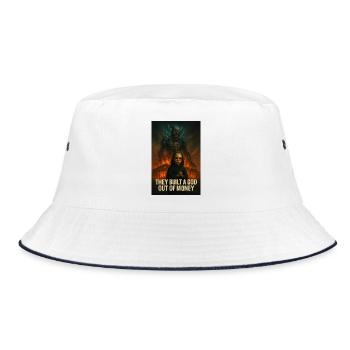 God of Money – Power and Greed - Bucket Hat - white/navy - Front