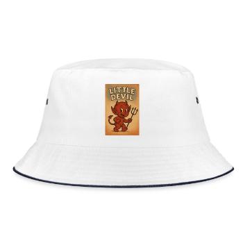Little devil - Bucket Hat - white/navy - Front