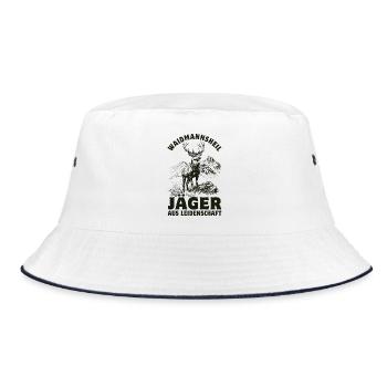 Waidmannsheil - Jäger aus Leidenschaft - Bucket Hat - Weiß/Navy - Vorne