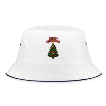 Merry Christmas Comicbaum - Bucket Hat - Weiß/Navy - Vorne