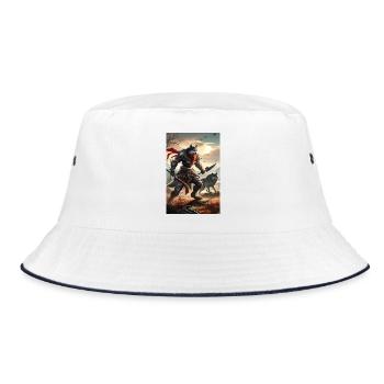 Ironwolf Warrior at Sunset - Bucket Hat - white/navy - Front