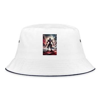 Lupine Demon Knight Armor - Bucket Hat - white/navy - Front